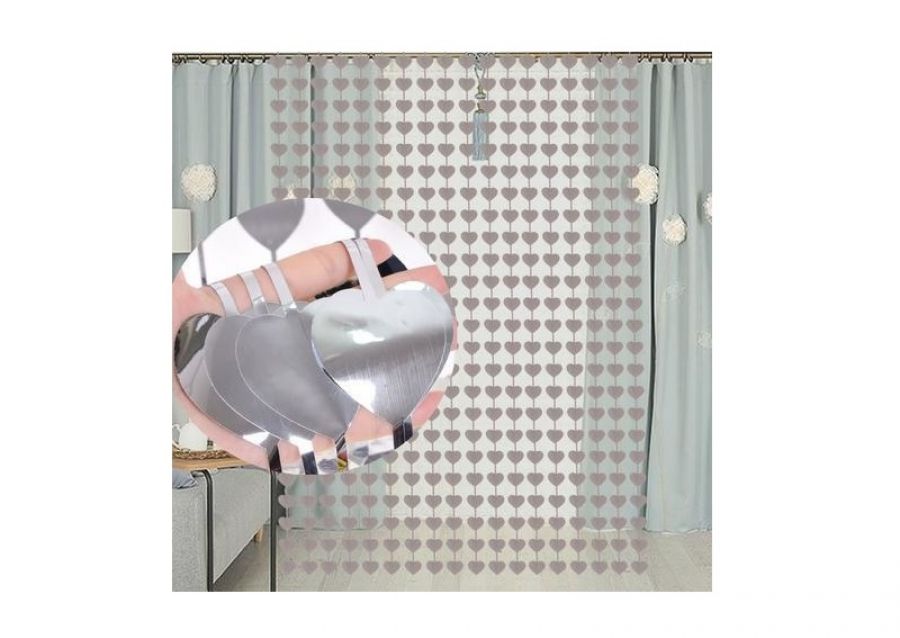 CORTINA CORAZON PLATA 2MTS X 1 MTS - CHG