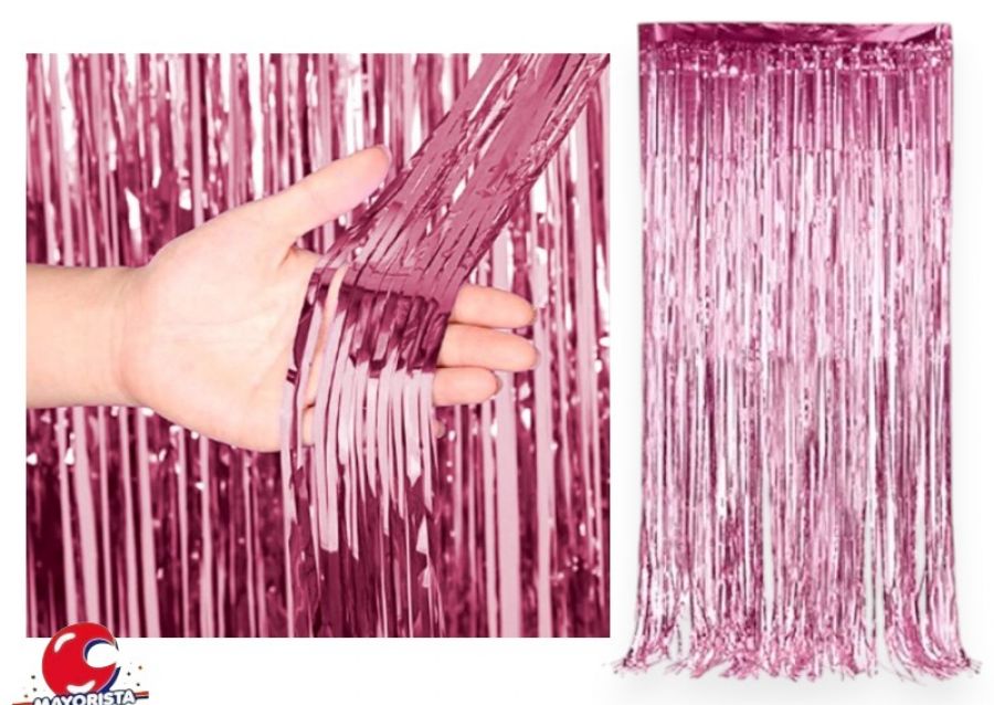 CORTINA METALIZADA ROSA 2MTS X 1 MTS (YJ0531) YJ IMPORT