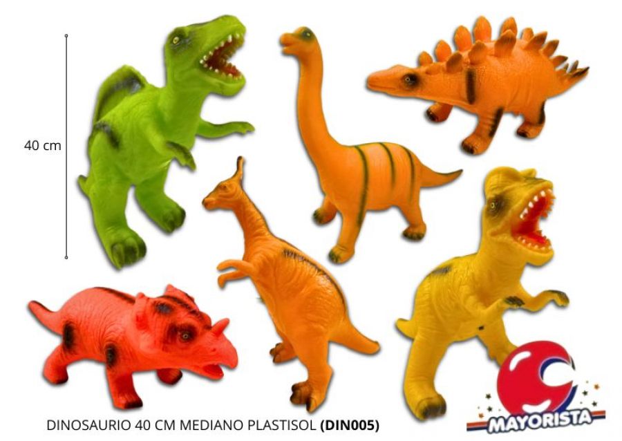 DINOSAURIO 40 CM MEDIANO PLASTISOL (DIN005) CABADIN