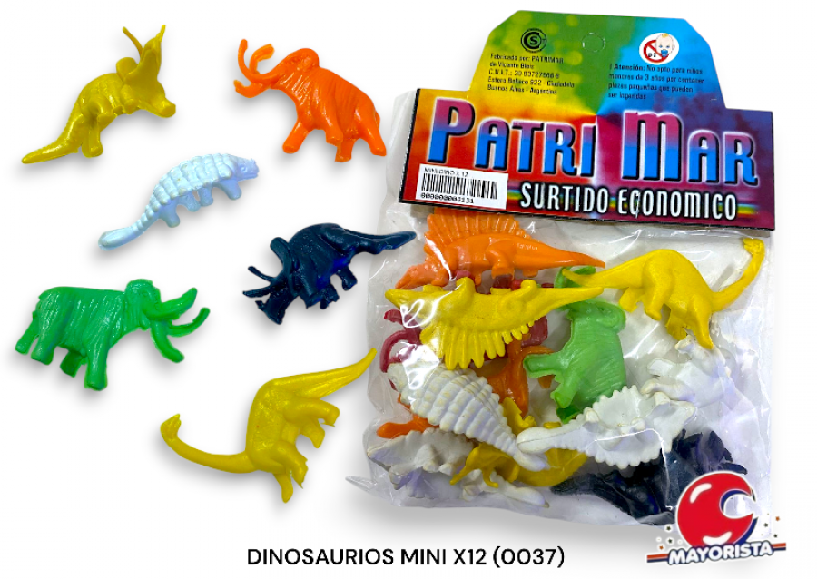 DINOSAURIOS MINI X12 (0037) PATRIMAR