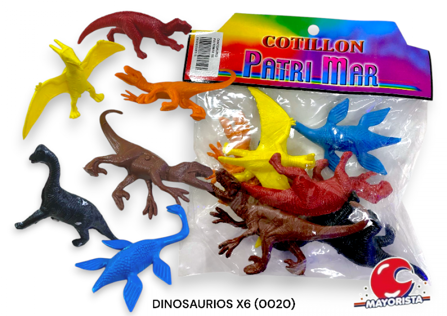 DINOSAURIOS X6 GRANDES 18CM (0041) PATRIMAR