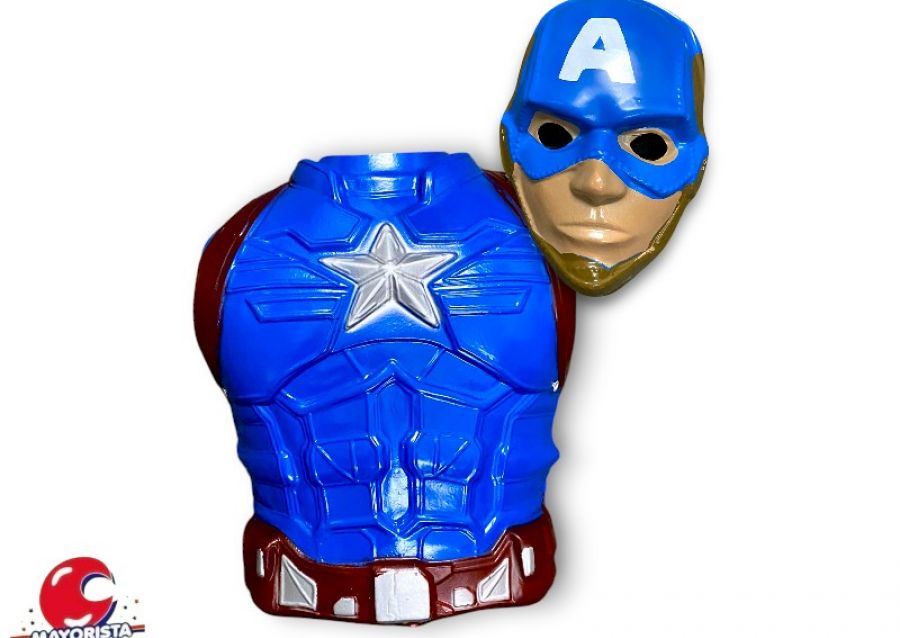 [2897] DISFRAZ PLASTICO CAPITAN AMERICA (K095) HERRERA