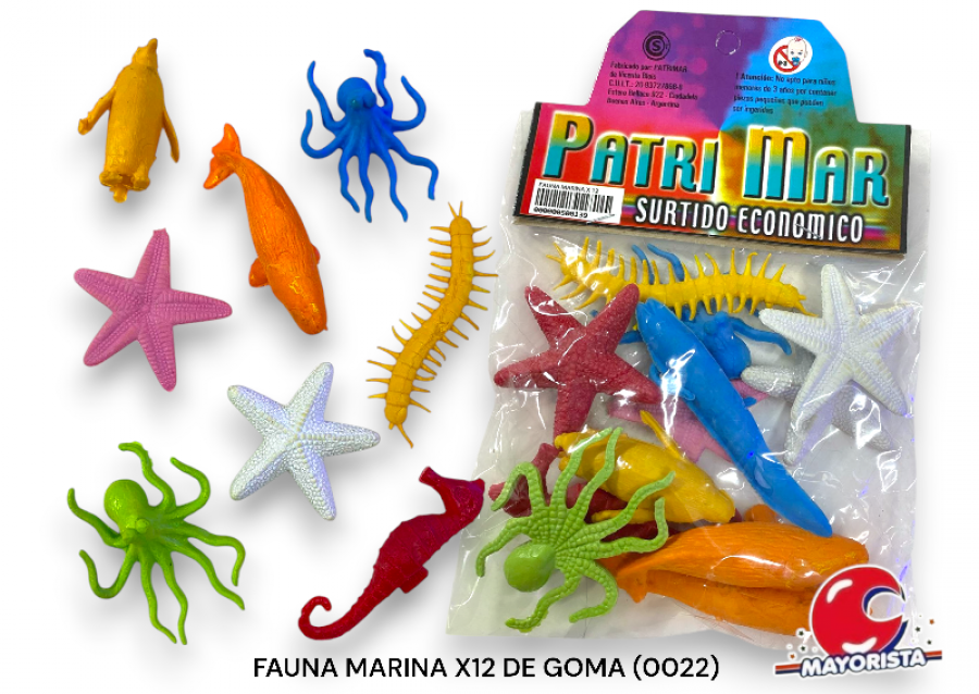 [000000500139] FAUNA MARINA X12 DE GOMA (0022) PATRIMAR