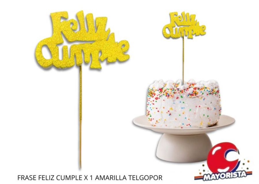 [5350] FRASE FELIZ CUMPLE X 1 AMARILLA TELGOPOR - VIVI