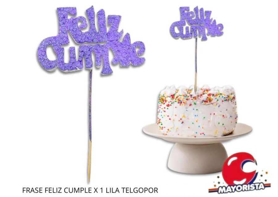 [5345] FRASE FELIZ CUMPLE X 1 LILA TELGOPOR - VIVI