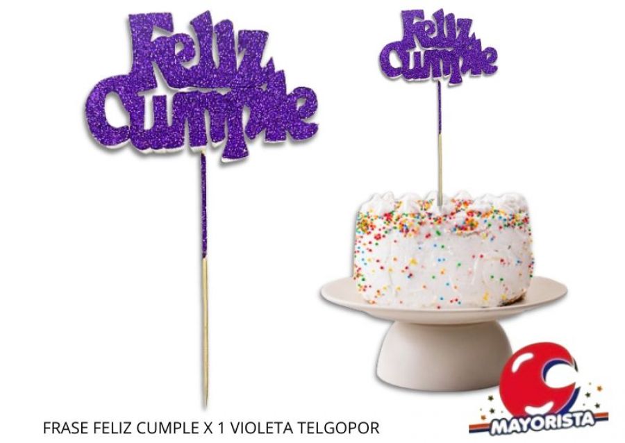 [5126] FRASE FELIZ CUMPLE X 1 VIOLETA TELGOPOR - VIVI