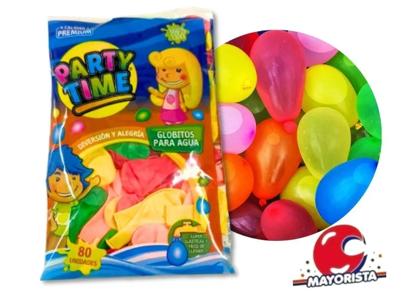 [7798194151013] GLOBITOS PARA AGUA PARTY TIME X 80 DILAX