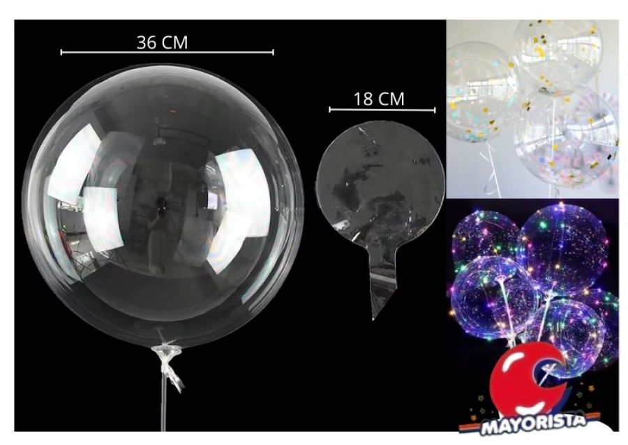 [6900258994806] GLOBO BURBUJA 18" (INFLADOS 45 CM) BOBO BALLOON (Y099-480) CHG