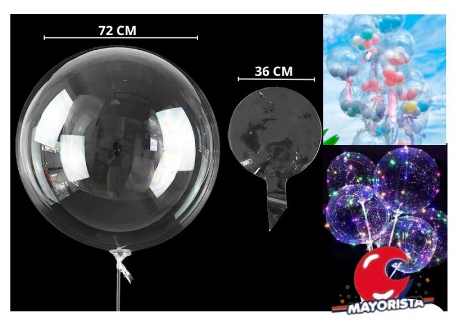 [6900258994820] GLOBO BURBUJA 36" (INFLADOS 90 CM) BOBO BALLOON (Y099-482) CHG