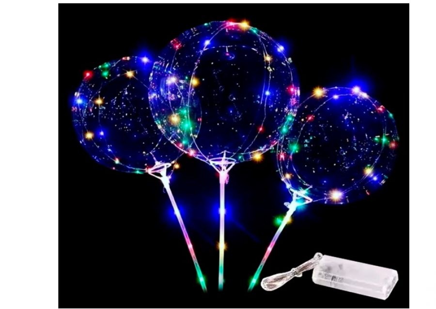 [5329] GLOBO BURBUJA C/LUZ LED C/PORTAGLOBO 80 CM (8990) CADENACI
