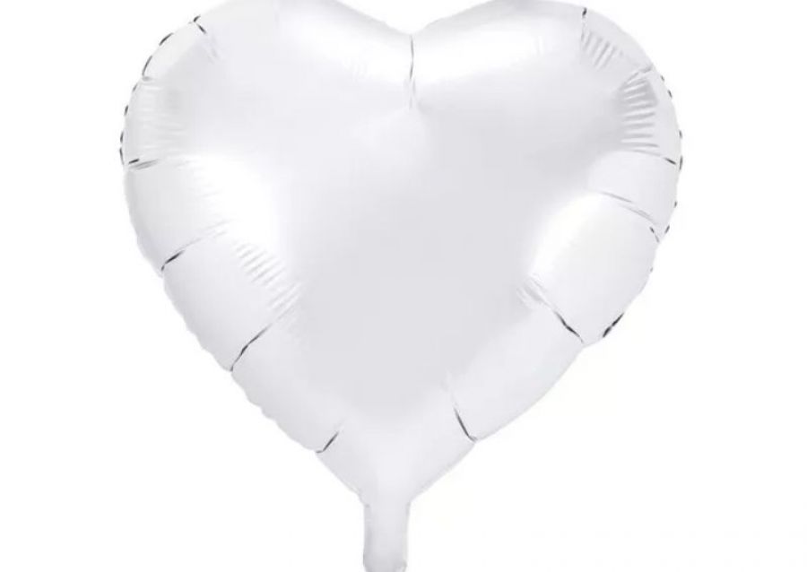 [6157] GLOBO MYLAR 10 CORAZON BLANCO (25CM) - ERIK