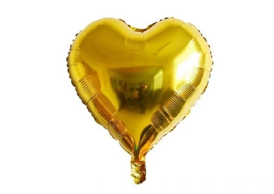 [6199] GLOBO MYLAR 10 CORAZON DORADO (25CM) ERIK