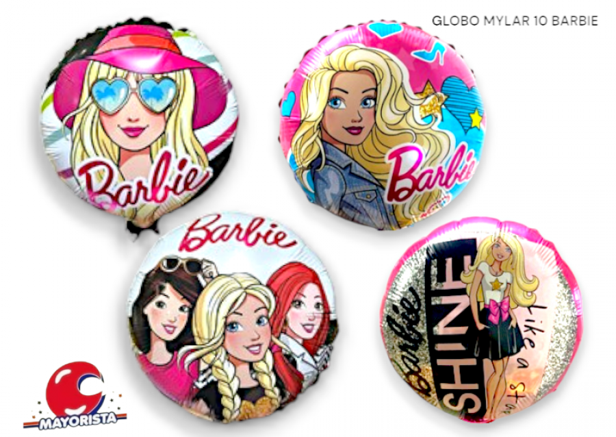 [2341] GLOBO MYLAR 10 REDONDO BARBIE (25CM) CHG