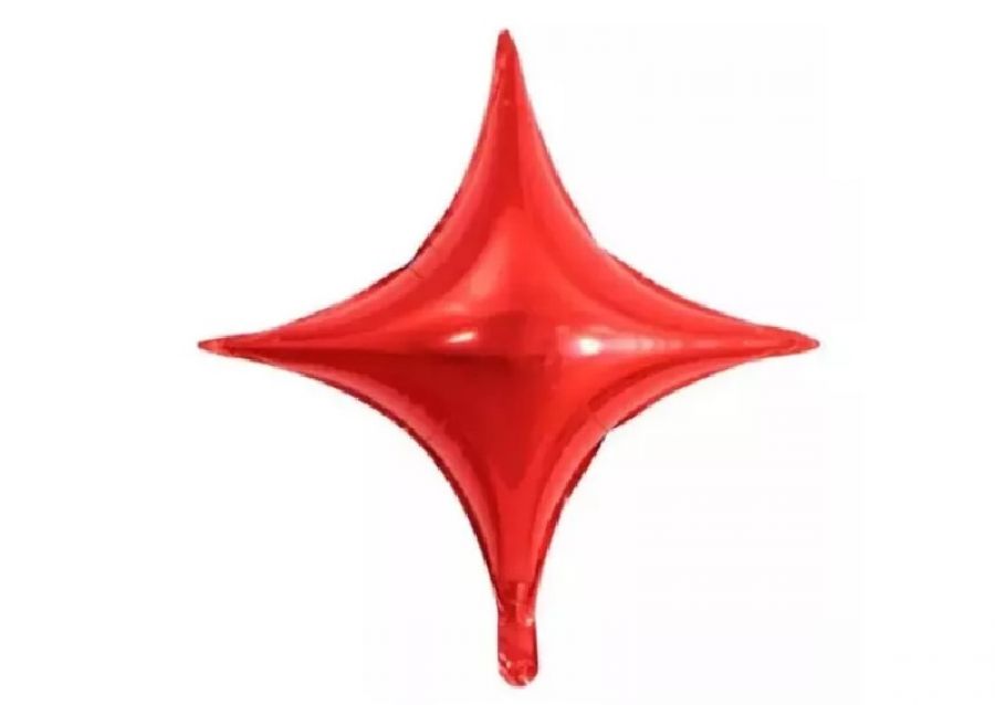GLOBO MYLAR 18 ESTRELLA 4 PUNTAS ROJA (45CM) ERIK