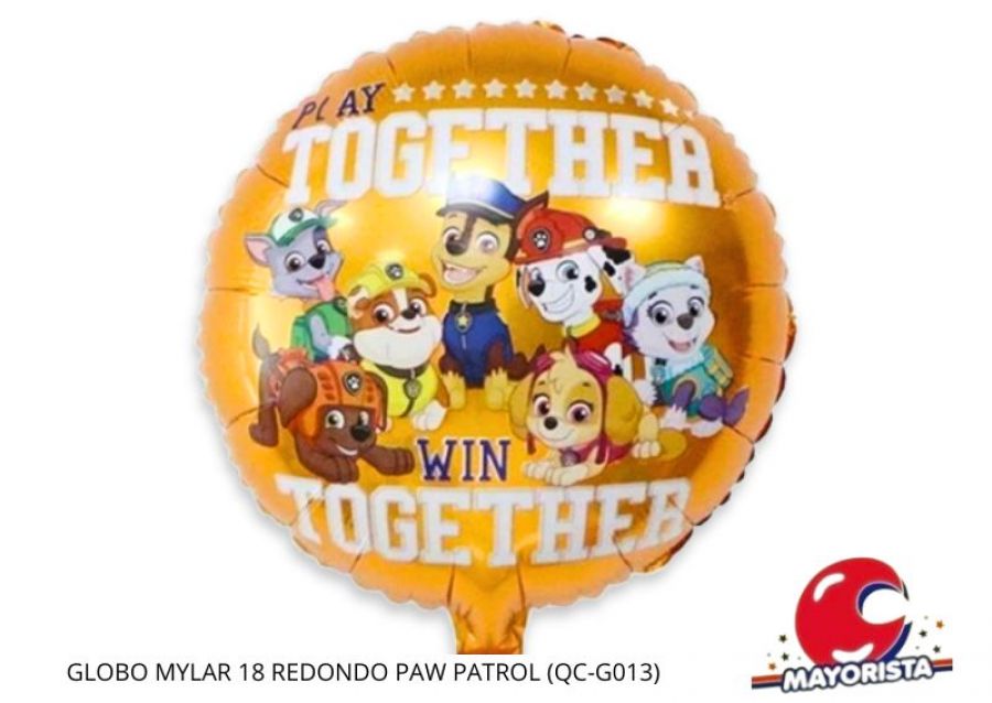 GLOBO MYLAR 18 REDONDO PAW PATROL 45CM (QC-G013) CHG