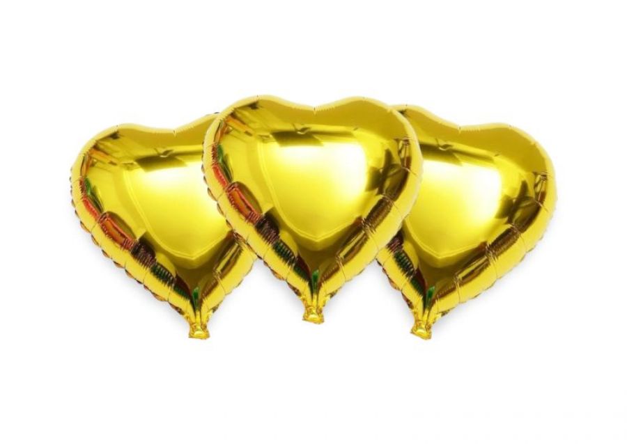 GLOBO MYLAR 5 CORAZON DORADO (12CM) ERIK