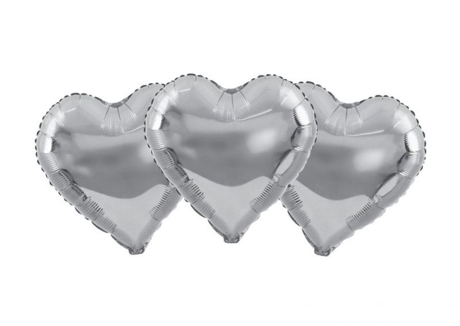 GLOBO MYLAR 5 CORAZON PLATA (12CM) ERIK