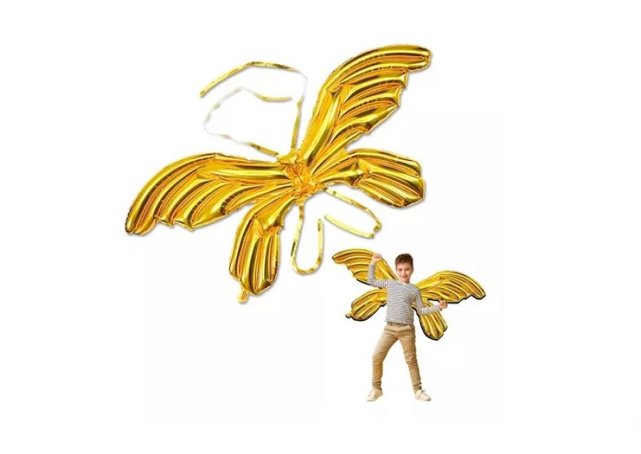 GLOBO MYLAR ALAS DE MARIPOSA DORADA 120X60 - LCOST