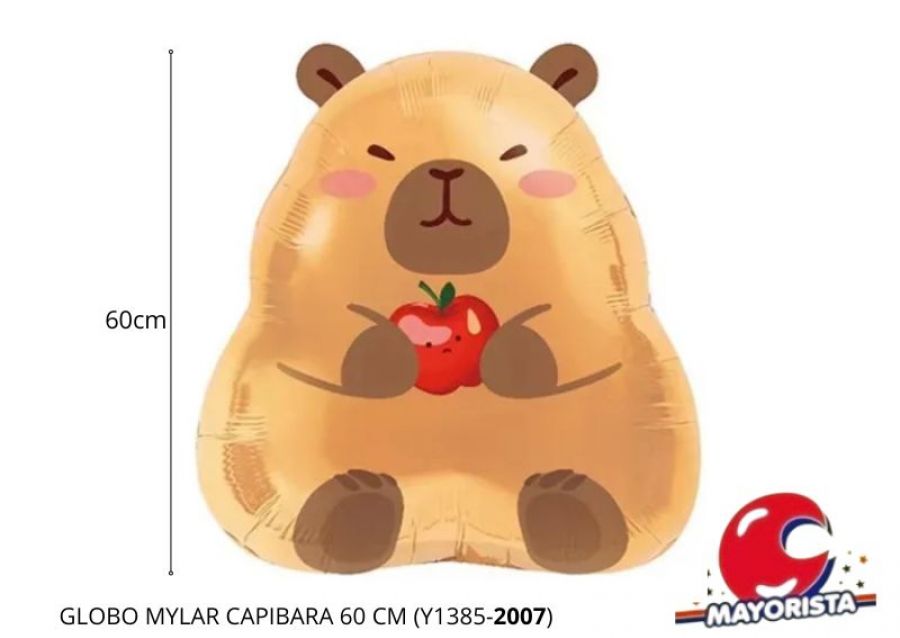 GLOBO MYLAR CAPIBARA C/MANZANA 60 CM (Y1385-2007) CHG