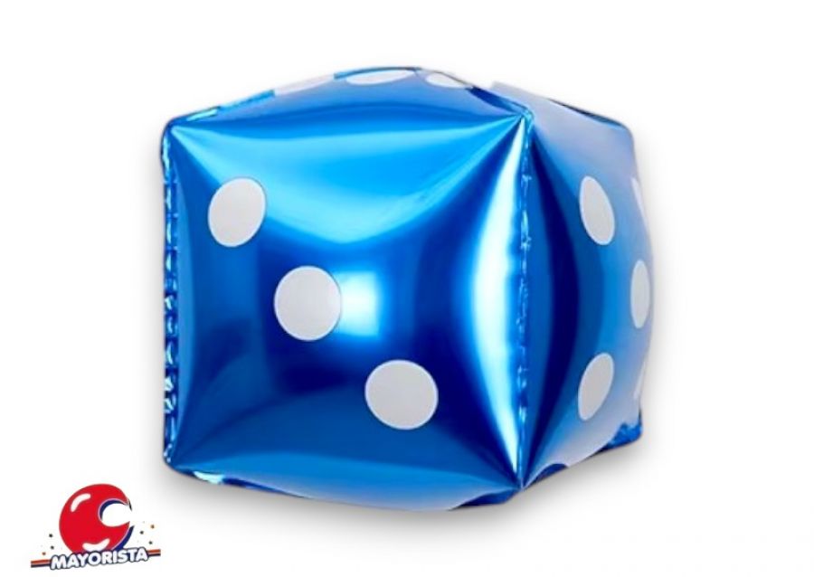 GLOBO MYLAR DADO AZUL 18CM - CHG