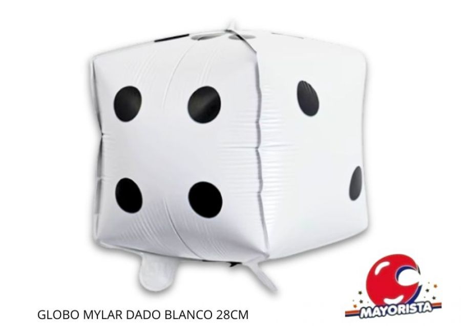 GLOBO MYLAR DADO BLANCO 28CM - CHG