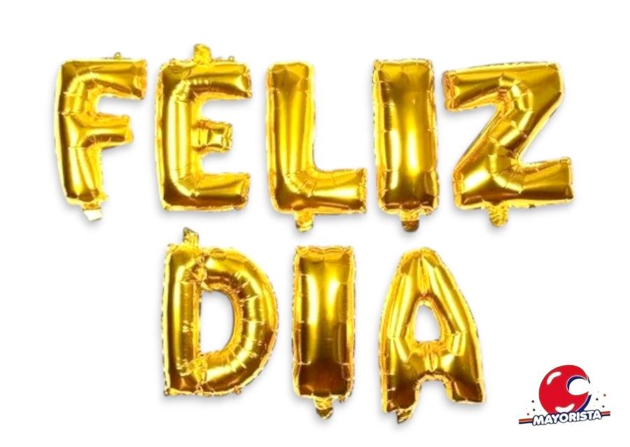 GLOBO MYLAR FRASE FELIZ DIA DORADA (ERIK)