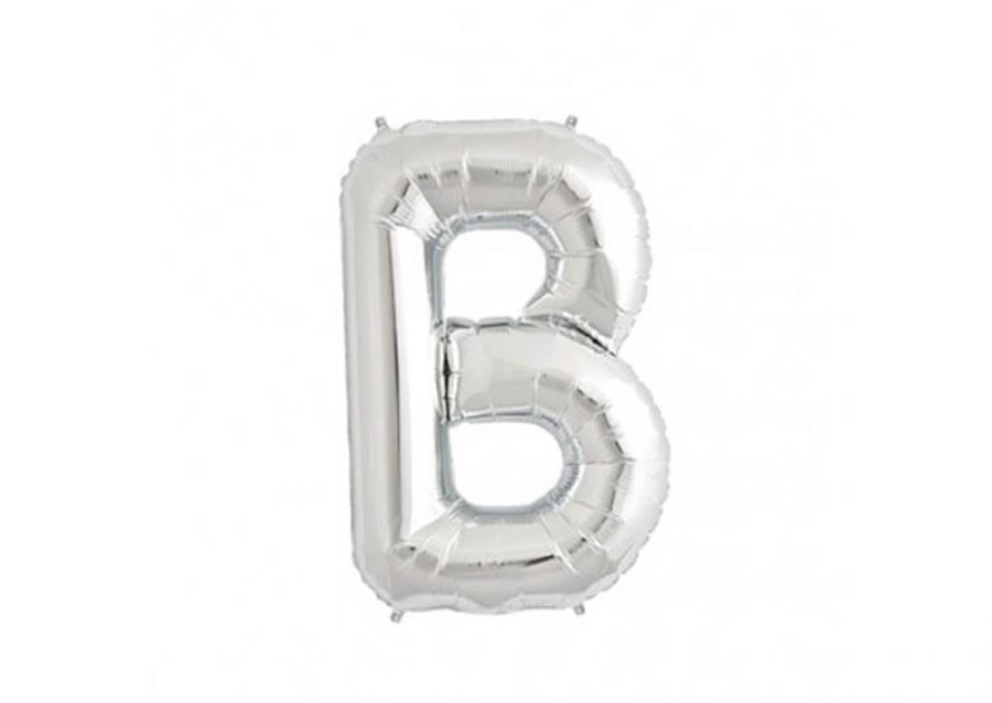 GLOBO MYLAR LETRA B PLATA 40 CM - CADENACI