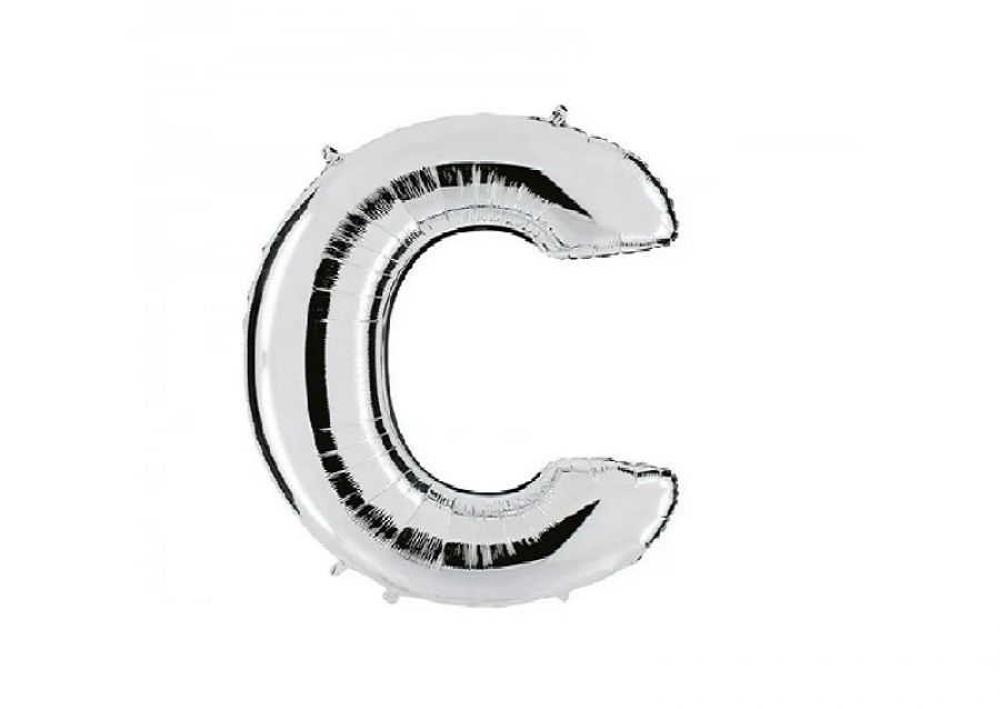 GLOBO MYLAR LETRA C PLATA 40 CM - CADENACI