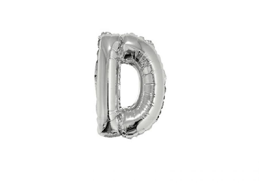 GLOBO MYLAR LETRA D PLATA 40 CM - CADENACI
