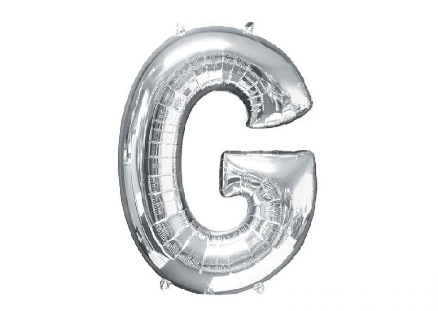 GLOBO MYLAR LETRA G PLATA 40 CM - CADENACI