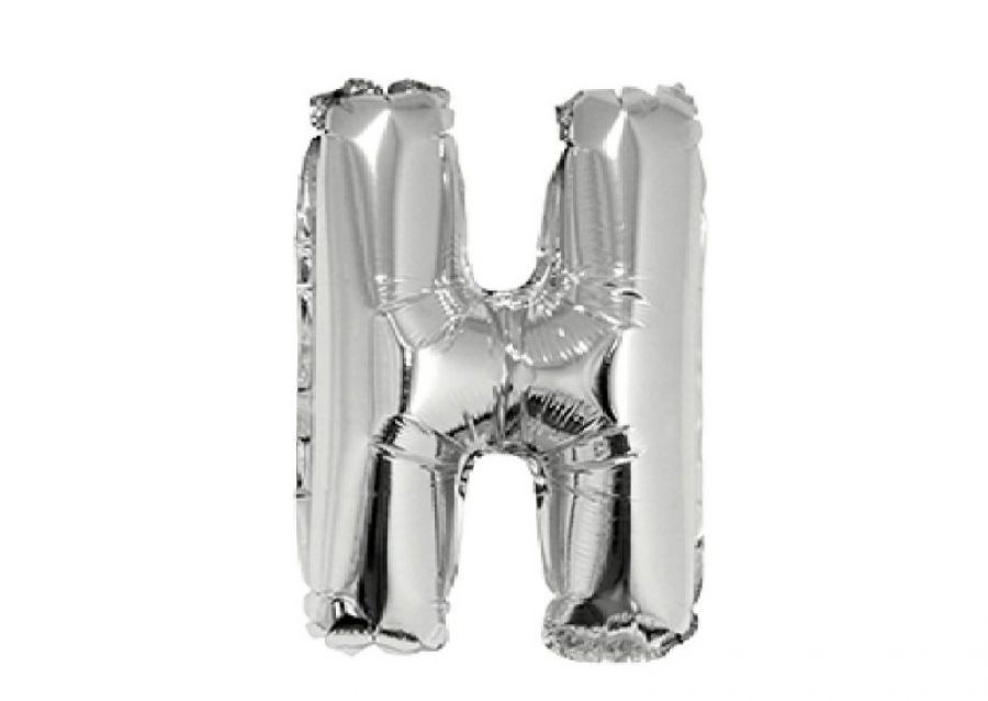 GLOBO MYLAR LETRA H PLATA 40 CM - CADENACI