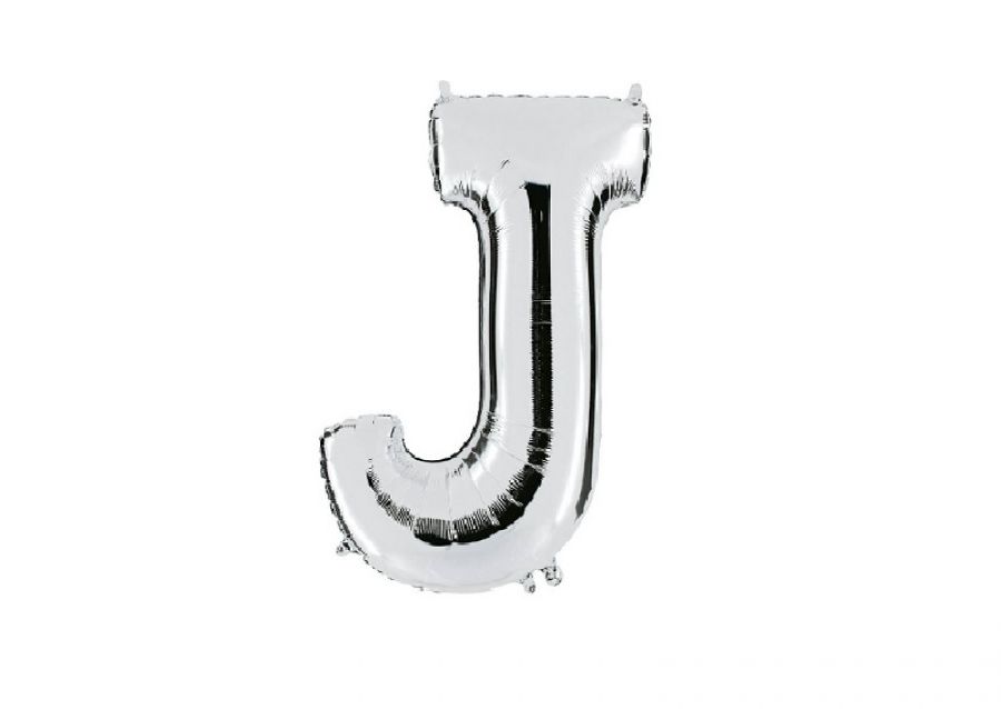 GLOBO MYLAR LETRA J PLATA 40 CM - CADENACI