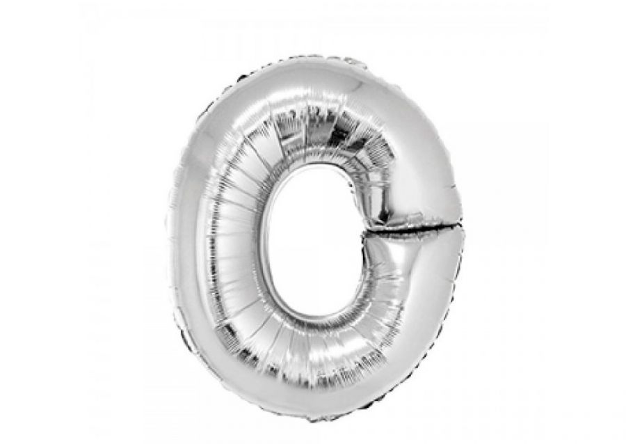 GLOBO MYLAR LETRA O PLATA 40 CM - CADENACI