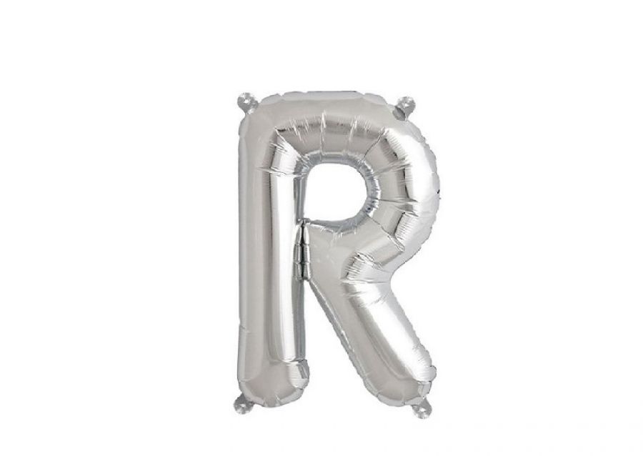GLOBO MYLAR LETRA R PLATA 40 CM - CADENACI