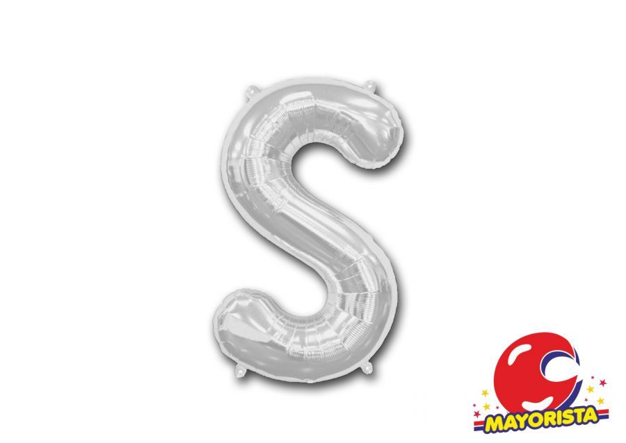 GLOBO MYLAR LETRA S PLATA 40 CM - CADENACI