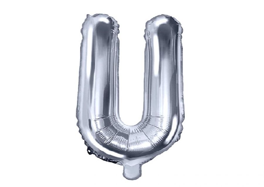 GLOBO MYLAR LETRA U PLATA 40 CM - CADENACI