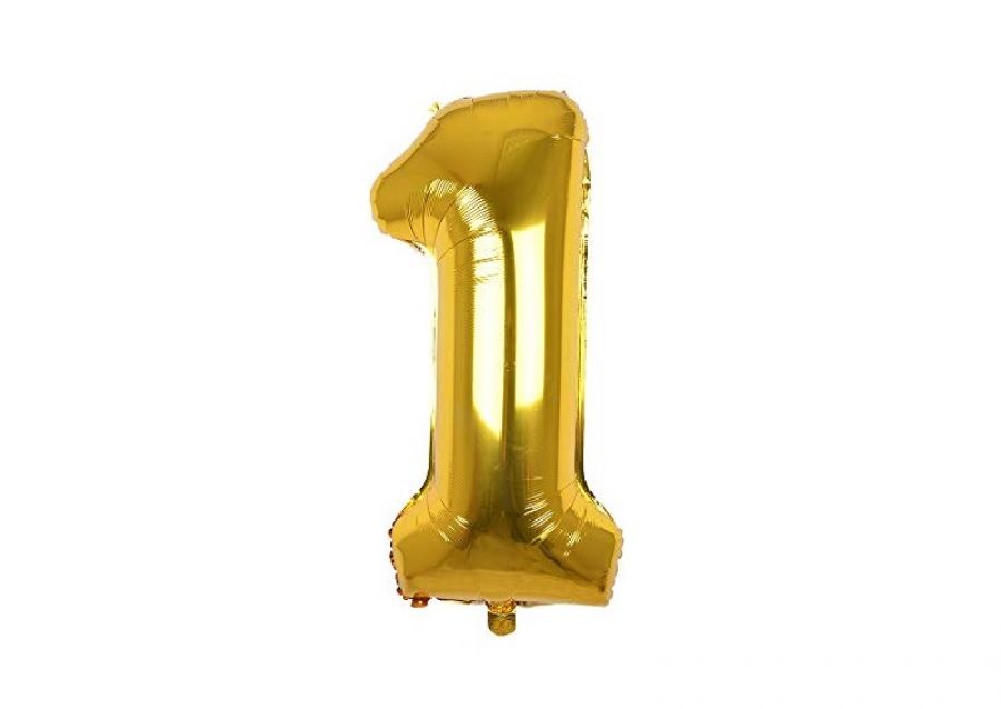 GLOBO MYLAR N 1 DORADO 32 (80CM) CADENACI