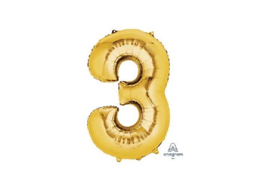 GLOBO MYLAR N 3 DORADO 32 (80CM) CADENACI