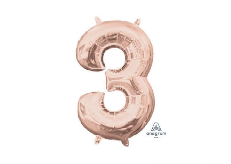 GLOBO MYLAR N 3 ROSE GOLD 16 (40CM) CADENACI