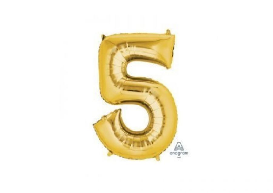 GLOBO MYLAR N 5 DORADO 32 (80CM) CADENACI