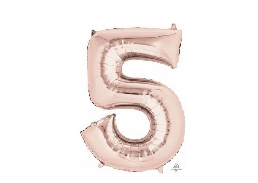 GLOBO MYLAR N 5 ROSE GOLD 16 (40CM) CADENACI