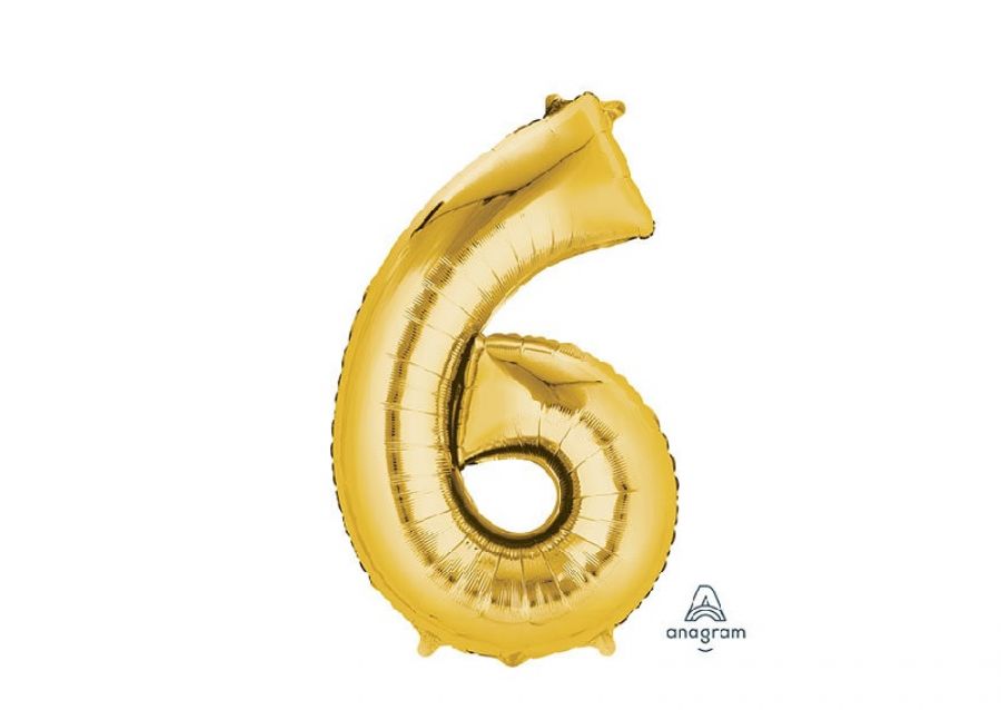 GLOBO MYLAR N 6 DORADO 32 (80CM) CADENACI