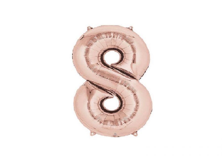 GLOBO MYLAR N 8 ROSE GOLD 16 (40CM) CADENACI
