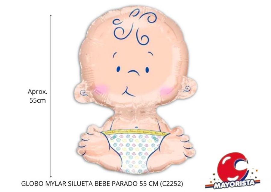 GLOBO MYLAR SILUETA BEBE PARADO 55 CM (C2252) CHG
