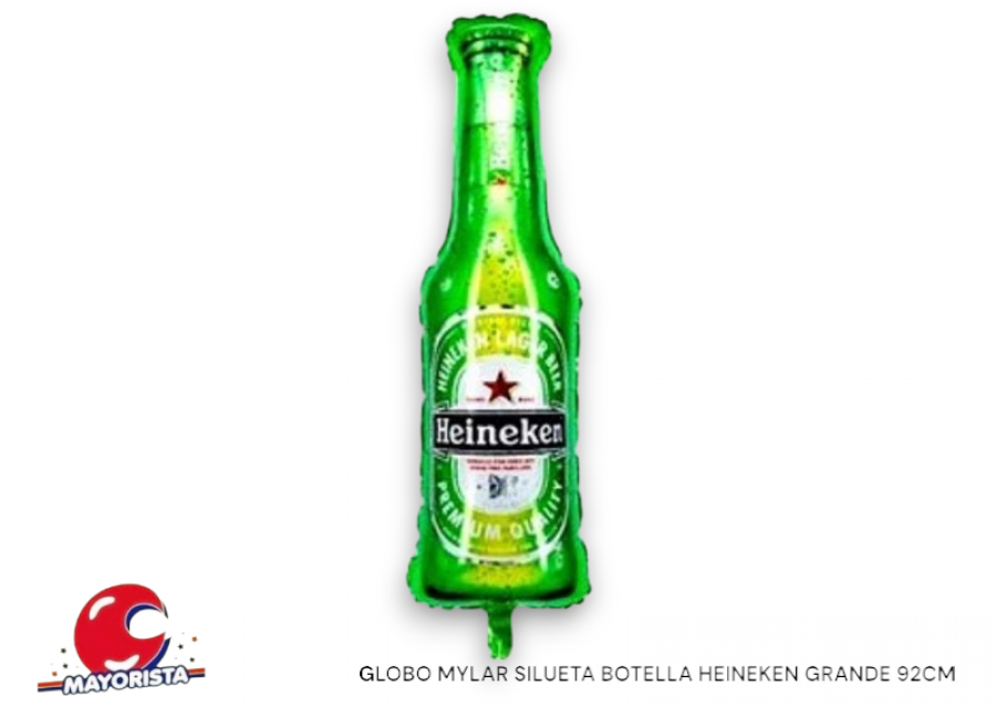 GLOBO MYLAR SILUETA BOTELLA HEINEKEN GRANDE 92CM - CHG