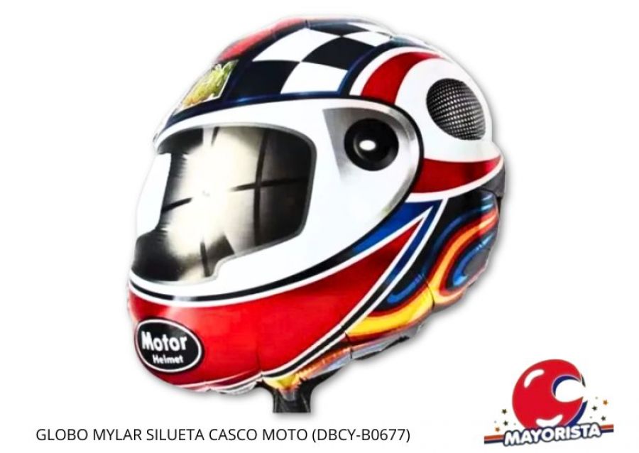 GLOBO MYLAR SILUETA CASCO MOTO (DBCY-B0677) CHG