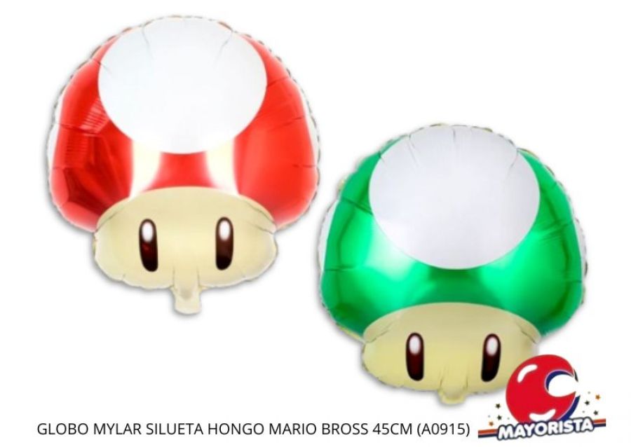 GLOBO MYLAR SILUETA HONGO MARIO BROSS 45CM (A0915) CHG