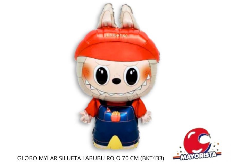GLOBO MYLAR SILUETA LABUBU ROJO 70 CM (BKT433) CHG