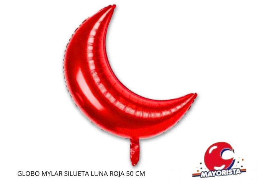 GLOBO MYLAR SILUETA LUNA ROJA 50 CM - CHG
