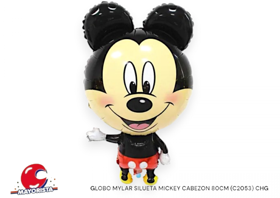 GLOBO MYLAR SILUETA MICKEY CABEZON 80CM (A0302) CHG